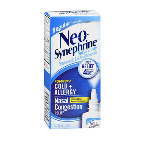 Neo-Synephrine, Regular Strength Phenylephrine Hcl 0.5% Nasal Decongestant Spray, 15 Ml Neo-Synephrine
