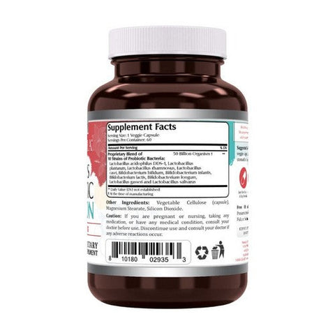 Amazing Nutrition, Amazing Flora Women's Probiotic 10 Strains 50 Billion, 60 Veg Caps Amazing Nutrition
