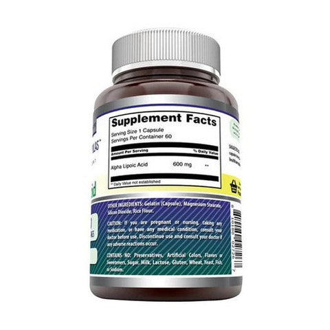 Amazing Nutrition, Amazing Formulas Alpha Lipoic Acid, 600 mg, 60 Caps Amazing Nutrition