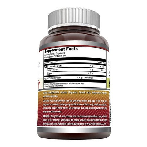 Amazing Nutrition, Amazing Formulas Apple Pectin, 1400 mg, 120 Caps Amazing Nutrition
