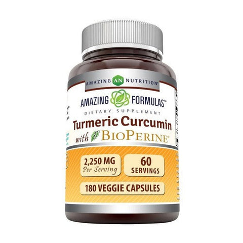 Amazing Nutrition, Amazing Formulas Turmeric Curcumin BioPerine, 1500 mg, 180 Veg Caps Amazing Nutrition