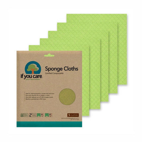 If You Care, Reusable Sponge Cloths, 5 Count If You Care