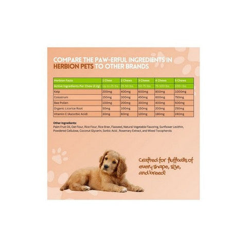 Herbion Naturals, Allergy + Immune Dog Chews, 120 Count Herbion Naturals