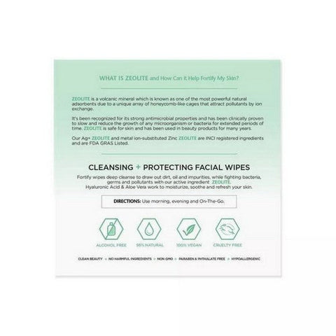 Fortify, Natural Bacteria Fighting Skincare Cleansing And Protecting Facial Wipes, 30 Count Fortify