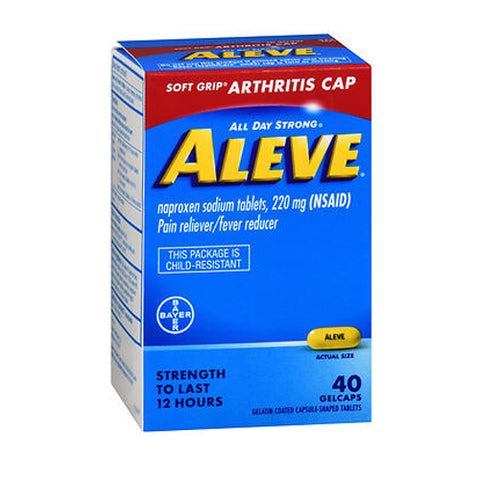 Naproxen Sodium Pain Reliever Fever Reducer Gelcaps Soft Grip Arthritis Cap 40 Gel Caps by Aleve