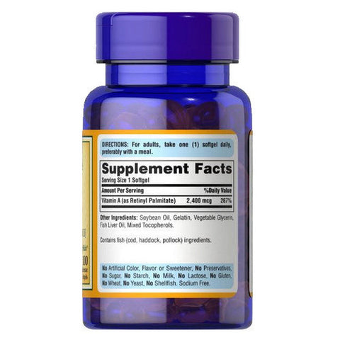 Puritan's Pride, Vitamin A 8,000 IU (2,400 mcg), 100 Rapid Release Softgels Puritan's Pride