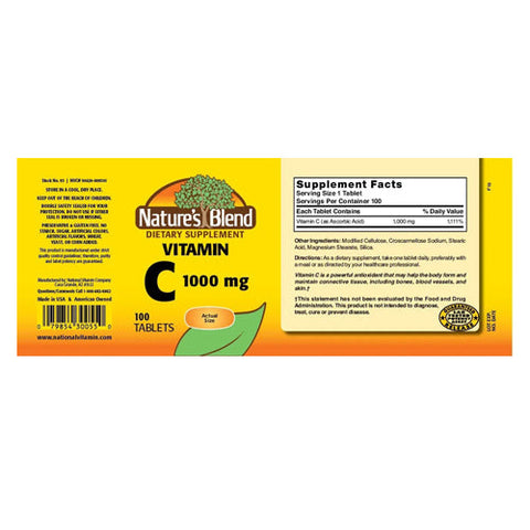 Nature's Blend, Vitamin C, 1000 mg, 100 Tabs Nature's Blend