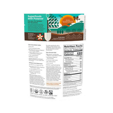 Navitas Organics, Organic Cacao Butter Wafers Unsweetened, 8 Oz Navitas Organics