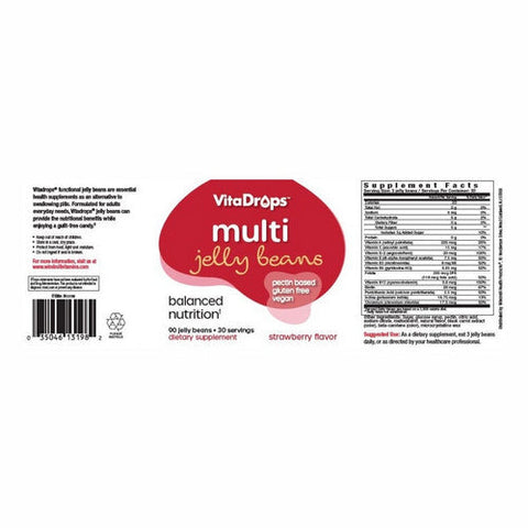 Vitadrops, Multi Jelly Beans Strawberry, 90 Count Vitadrops