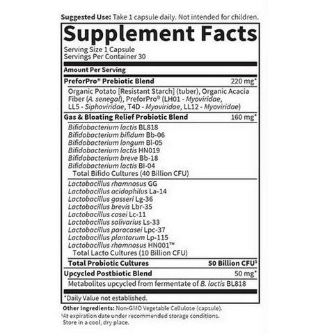 Garden of Life, Dr. Formulated Probiotics Gas and Bloating, 50 Billion, 30 Caps Garden of Life