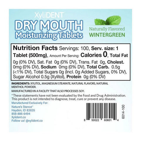 Xylident, Wintergreen Dry Mouth Tablets, 100 Tabs Xylident