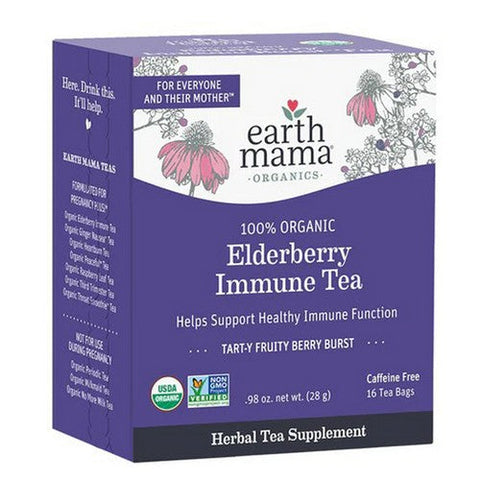 Earth Mama Angel Baby, Organic Elderberry Immune Tea, 16 Bags Earth Mama Angel Baby