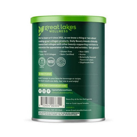 Great Lakes Wellness, Collagen Peptides Daily Beauty Raspberry Lemonade, 8 Oz Great Lakes Wellness