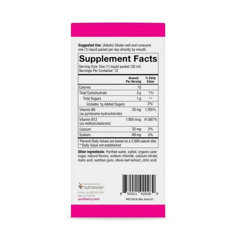 Youtheory, Vitamin B12 And B6 Liquid On The Go Raspberry, 12 Oz Youtheory