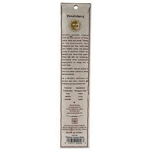 Pondicherry Natural Incense, Patchouli Incense Sticks, 15 Count Pondicherry Natural Incense