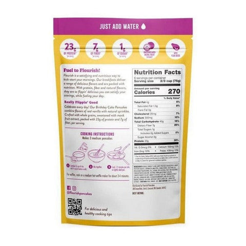 Flourish, Protein Pancake Mix Birthday Cake, 16 Oz Flourish