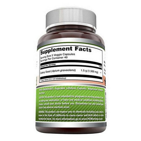 Amazing Nutrition, Amazing Formulas Celery Seed Extract, 1500 mg, 120 VegCaps Amazing Nutrition