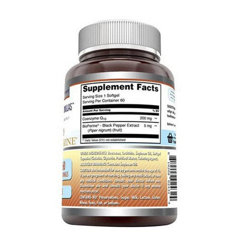 Amazing Nutrition, Amazing Formulas CoQ10 with Bioperine, 200 mg, 60 Softgels Amazing Nutrition
