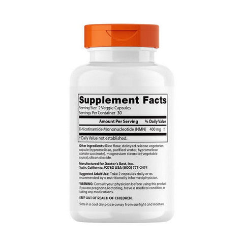 Doctors Best, NMN, 400 Mg, 60 Delayed Release Capsules Doctors Best