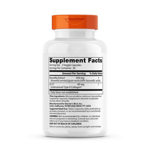 Doctors Best, Boswellia With UC II, 60 Veggie Caps Doctors Best