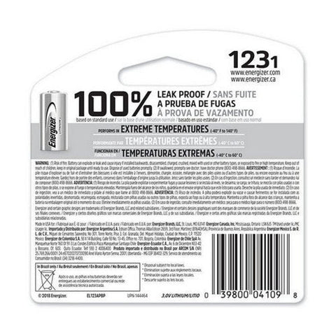 Energizer, 123 Lithium Battery, 1 Each Energizer