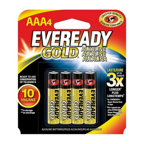 Eveready, Gold Alkaline Batteries AAA, 4 Each Eveready