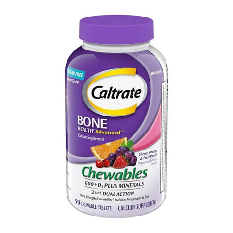 600 Plus D3 Plus Minerals Cherry Orange And Fruit Punch 90 Tabs by Caltrate