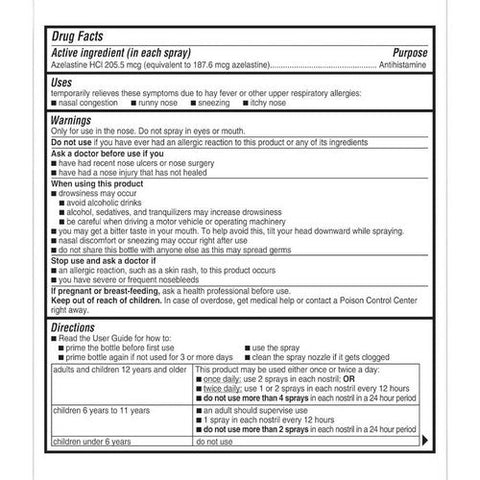 Astepro, Azelastine Hydrochloride Allergy Antihistamine Nasal Spray, 60 Each Astepro