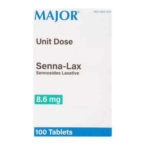 Major Pharmaceuticals, Senna Lax, 8.6 Mg, 100 Tablets Major Pharmaceuticals