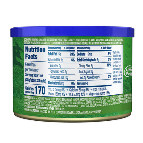 Blue Diamond, Almonds Bold Wasabi And Soy Sauce, 6 Oz(Case Of 12) Blue Diamond