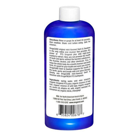 North American Herb & Spice, OregaCare Swirl And Swallow Mouthwash Mint, 8 Oz North American Herb & Spice
