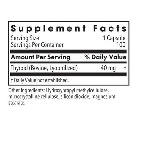Nutricology/ Allergy Research Group, Thyroid Natural Glandular, 100 Veg Caps Nutricology/ Allergy Research Group