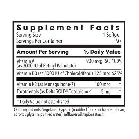 Nutricology/ Allergy Research Group, Vitamin D3 Complete High Potency D with A And K2, 60 Softgels Nutricology/ Allergy Research Group