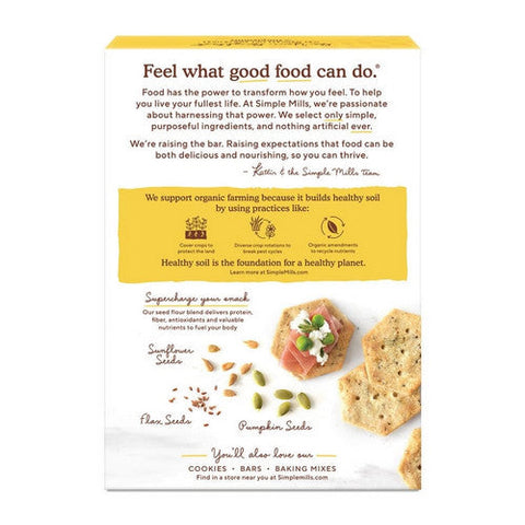 Simple Mills, Organic Seed Flour Crackers Garlic And Herb, 4.25 Oz (Case Of 6) Simple Mills