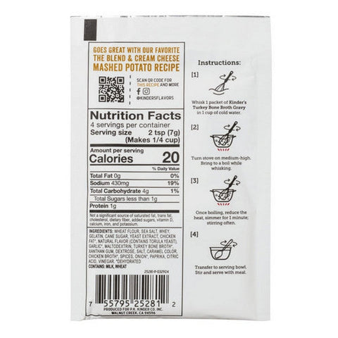 Kinders, Gravy Bone Broth Roasted Turkey, 1 Oz (Case Of 15) Kinders