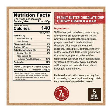 Kodiak Cakes, Chewy Granola Bar Peanut Butter Chocolate Chip, 6.17 Oz (Case Of 12) Kodiak Cakes