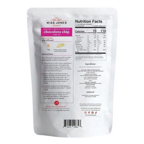 Miss Jones Baking Co, Organic Chocolate Chip Cookie Mix, 13 Oz(Case Of 6) Miss Jones Baking Co