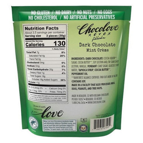 Chocolove, Dark Chocolate Mint Creme Bites, 3.5 Oz(Case Of 8) Chocolove