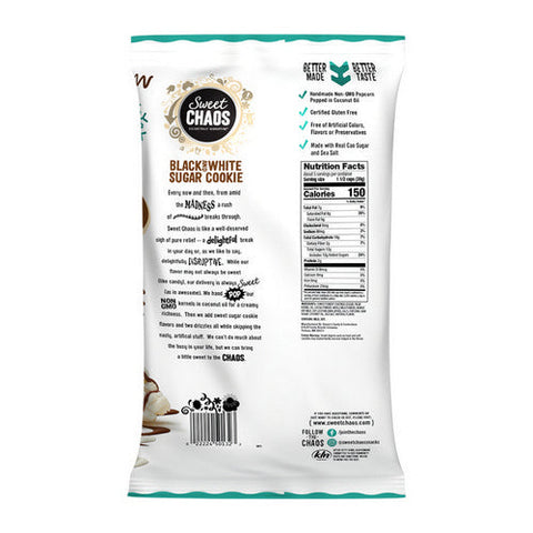 Sweet Chaos, Black And White Sugar Cookie Popcorn, 5.5 Oz (Case Of 12) Sweet Chaos