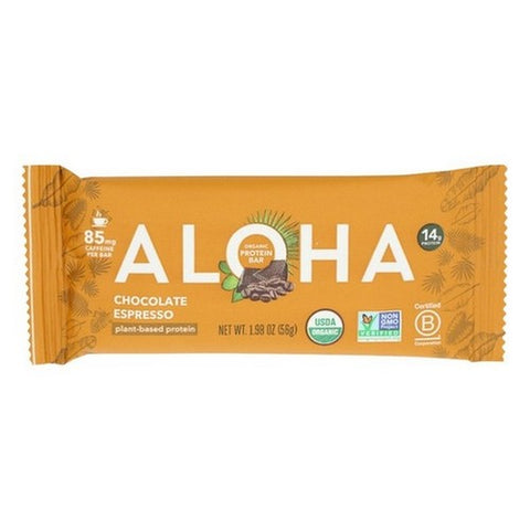 Aloha, Espresso Protein Plus Caffeine Bar, 1.98 Oz (Case Of 12) Aloha