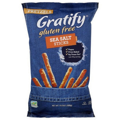 Gratify, Pretzel Sticks Sea Salt, 10.5 Oz(Case Of 6) Gratify