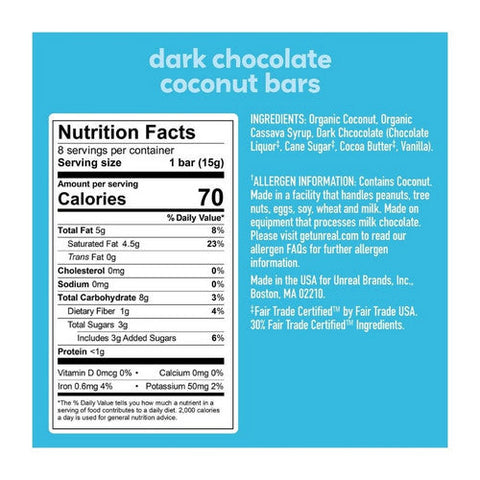 Unreal, Halloween Dark Chocolate Coconut Bars, 10.6 Oz(Case Of 9) Unreal