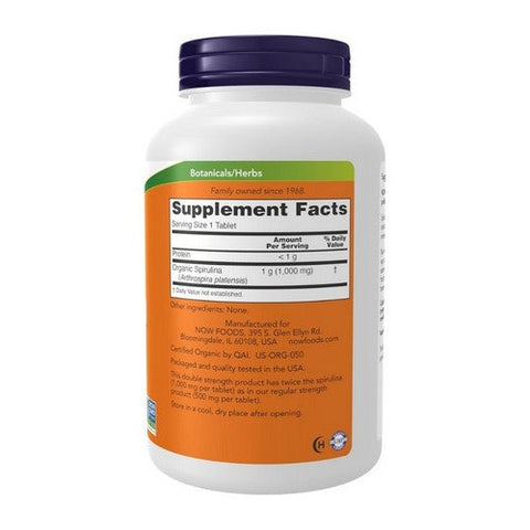 Now Foods, Spirulina Double Strength Organic, 1000 Mg, 240 Tabs