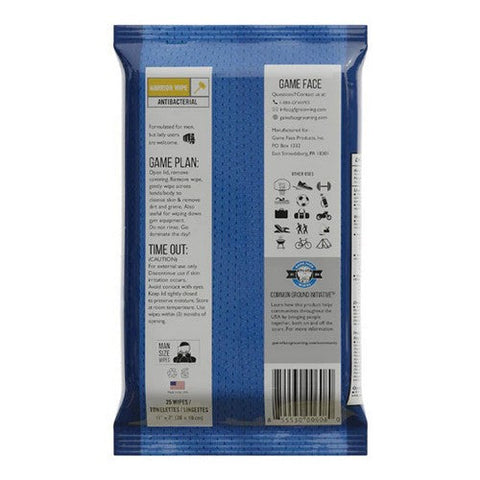 Game Face, Game Face Antibacterial Warrior Wipes Hand And Body, 20 Count Game Face