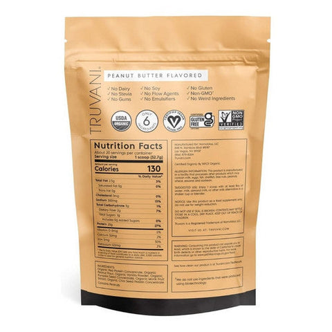 Truvani, Organic Plant Base Protein Peanut Butter, 23.1 Oz Truvani