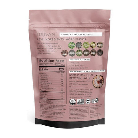 Truvani, Organic Plant Based Protein Powder Vanilla Chai, 21.59 Oz Truvani