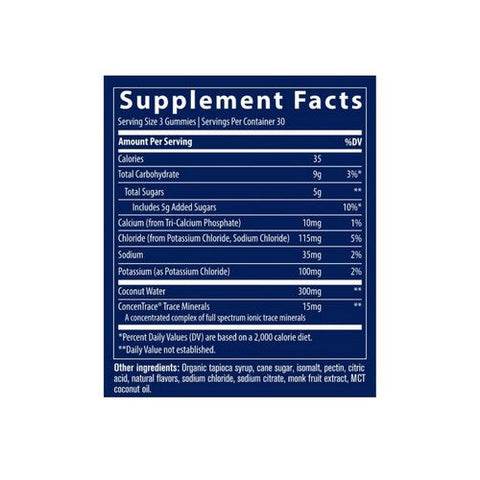 Trace Minerals, Electrolyte Stamina Gummies Lemon Lime Flavor, 263 mg, 90 Count Trace Minerals