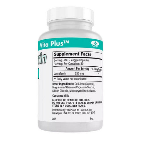 Vita plus, Lactoferrin, 250 Mg, 60 Veggie Capsules Vita plus