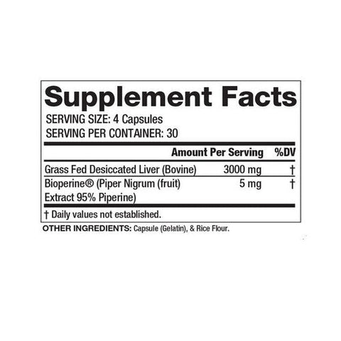 Gaspari Nutrition, Proven Grassfed Beef Liver, 120 Capsules Gaspari Nutrition