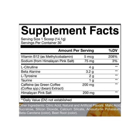 Raw Nutrition, CBUM Essential Pre-Workout Peach Mango, 400 Grams Raw Nutrition
